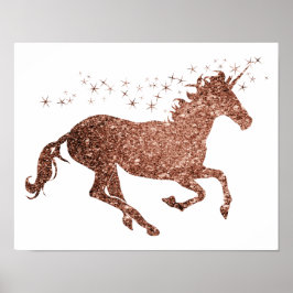 Rose Gold Unicorn Sparkle Poster ポスター