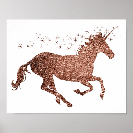 Rose Gold Unicorn Sparkle Poster ポスター (正面)