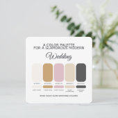 Rose Gold Wedding Color Palette Card 招待状 (スタンド正面)