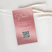 Rose Gold Wedding Reception QR Code エンクロージャーカード