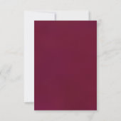Rose Gold Wine Stain Marsala Wedding RSVP Card 招待状 (裏面)