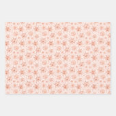 Rose Gold Winter Snowflakes on White Pattern ラッピングペーパーシート (正面2)