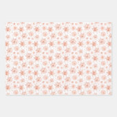 Rose Gold Winter Snowflakes on White Pattern ラッピングペーパーシート (正面)