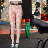 Rose Golden Black Shiny Glitter Pattern Stripes レギンス