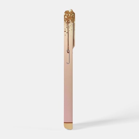 ✨ Rose Goldr Drip Elegance Over Gold Metallic Gl iPhoneケース (右側面)