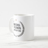 Rose Gray Stripes Laurel Wreath Ceramic Mug コーヒーマグカップ (正面左)