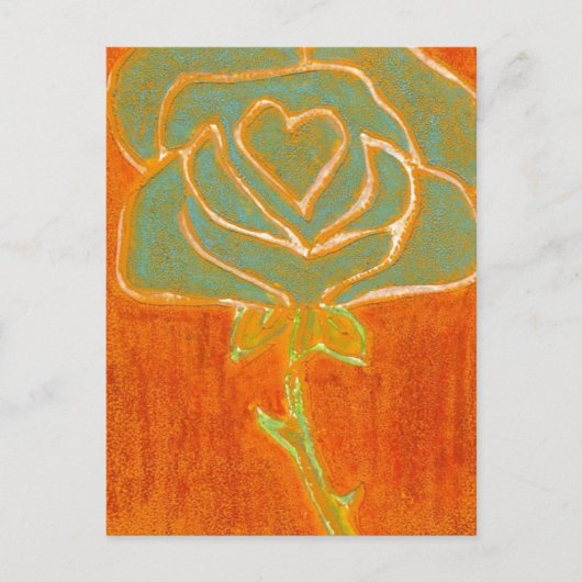 "Rose Heart #4" 花のポストカード ポストカード (正面)