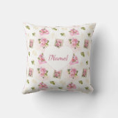 Rose Heart Name, Floral Gift クッション (裏面)