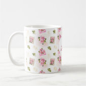 Rose Heart Name Mug – Classic Floral Gift コーヒーマグカップ (左)