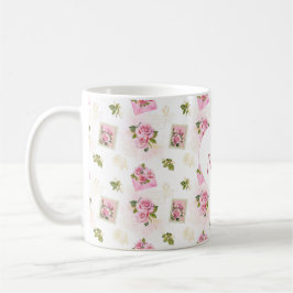 Rose Heart Name Mug – Classic Floral Gift コーヒーマグカップ