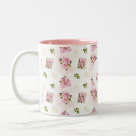 Rose Heart Name Mug – Classic Floral Gift ツートーンマグカップ