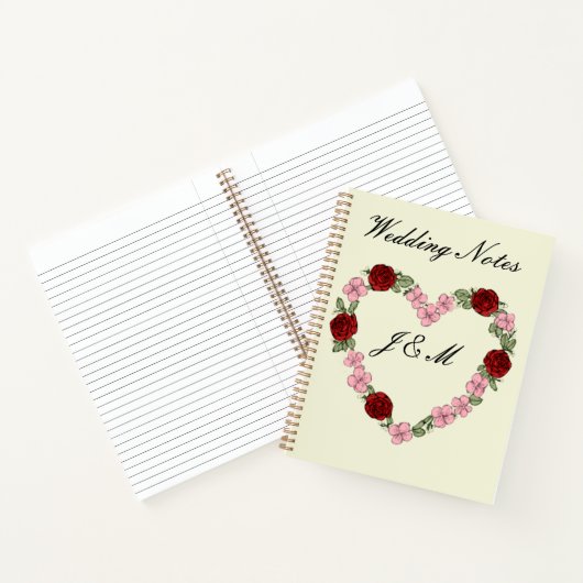 Rose Heart Wedding Planner Notebook - Cream ノートブック (内部)