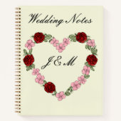 Rose Heart Wedding Planner Notebook - Cream ノートブック (正面)