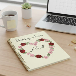Rose Heart Wedding Planner Notebook - Cream ノートブック