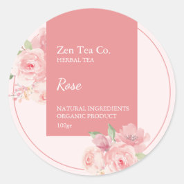 Rose Herbal Tea Business Label ラウンドシール