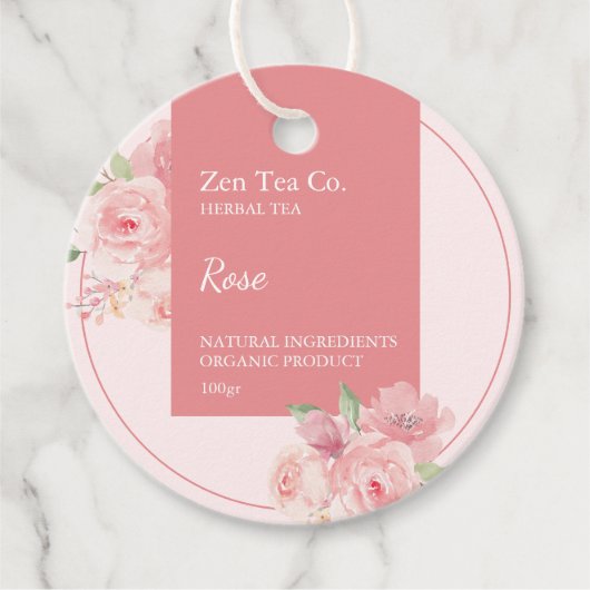 Rose Herbal Tea Business Tag フェイバータグ (正面)