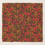 Rose hips, brown and red スカーフ<br><div class="desc">Hand-drawn pattern design with dog rose hips</div>