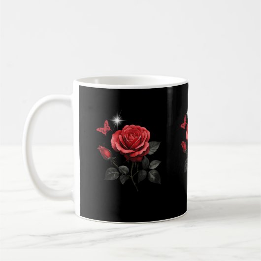 Rose, Ink & Time Black コーヒーマグカップ (左)