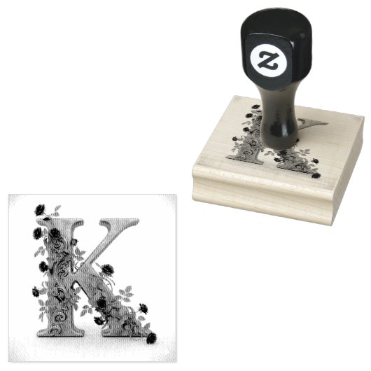Rose "K" ラバースタンプ (押印)