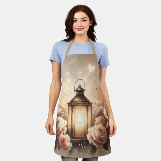 Rose Lantern Glow Bouquet エプロン (着用した状態)
