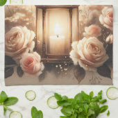 Rose Lantern Glow Bouquet キッチンタオル (折り畳み)