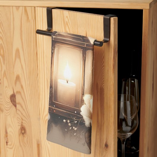 Rose Lantern Glow Bouquet キッチンタオル (三つ折り)