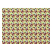 rose, lime, yellow and coffee bean geometric テーブルクロス (正面(横))