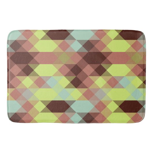 rose, lime, yellow and coffee bean geometric バスマット (正面)