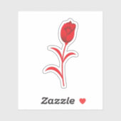 Rose Madder, Lava Red, floral Design シール (シート)