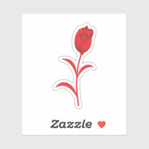 Rose Madder, Lava Red, floral Design シール