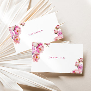 Rose magenta peony personalised text エンクロージャーカード