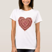 Rose Mandala Heart of Love Tシャツ (正面)