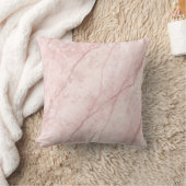 Rose Marble Organic Dusty Rose Blush  クッション (ブランケット)