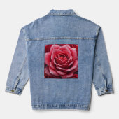 Rose Mark Denim Jacket with Elegant Floral Accent デニムジャケット (裏面)