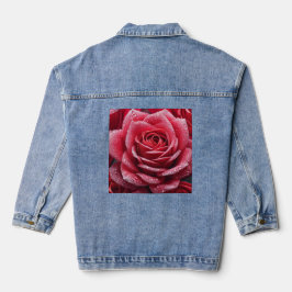 Rose Mark Denim Jacket with Elegant Floral Accent デニムジャケット