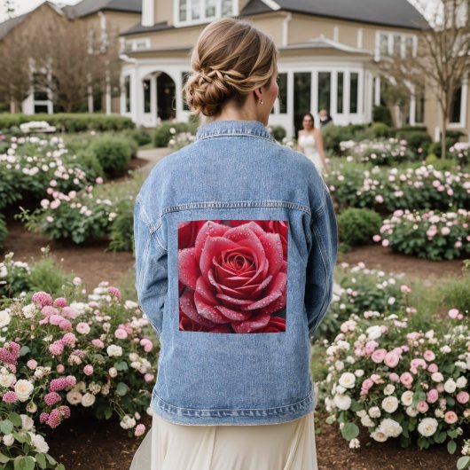 Rose Mark Denim Jacket with Elegant Floral Accent デニムジャケット (ウェディング裏面)