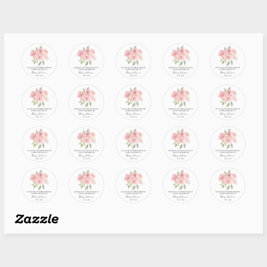 Rose Memorial Funeral Seed Packet ラウンドシール (シート)