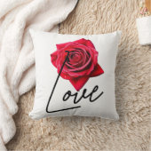 Rose mit Love - Liebe in Rot und Schwarz クッション (ブランケット)