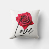 Rose mit Love - Liebe in Rot und Schwarz クッション (裏面)
