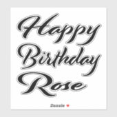 Rose Name Vorname black Sticker Geburtstag シール (シート)
