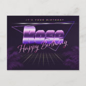 Rose Name Vorname lila Postkarte Geburtstag ポストカード (正面)