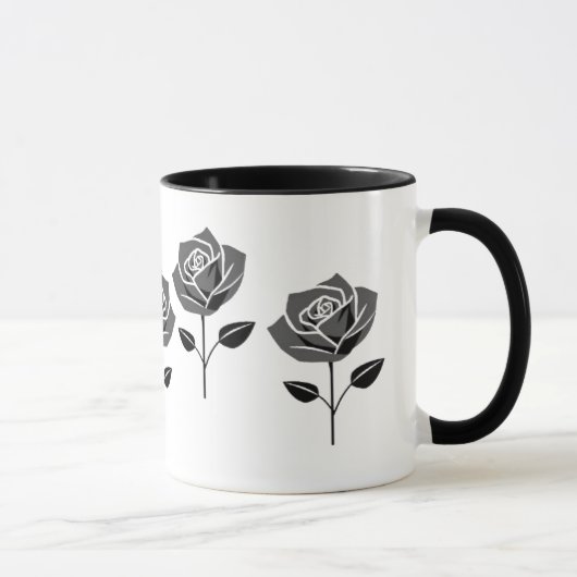 Rose noire minimaliste élégante. マグカップ (右)
