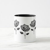 Rose noire minimaliste élégante. マグカップ (中央)