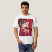 Rose on Red Textured Background Tシャツ (正面フル)