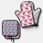 Rose on the Vine Oven Mit Set 鍋つかみ&鍋敷きセット (正面/裏面)