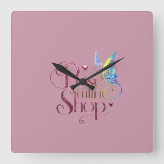 Rose Online Shop Clock スクエア壁時計 (正面)