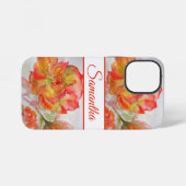 Rose Orange Red 水彩花 フラワー フォン iPhoneケース (裏面横)