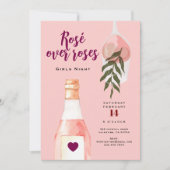 Rosé over Roses Pink Girls Night Out Invitation シーズンカード (正面)