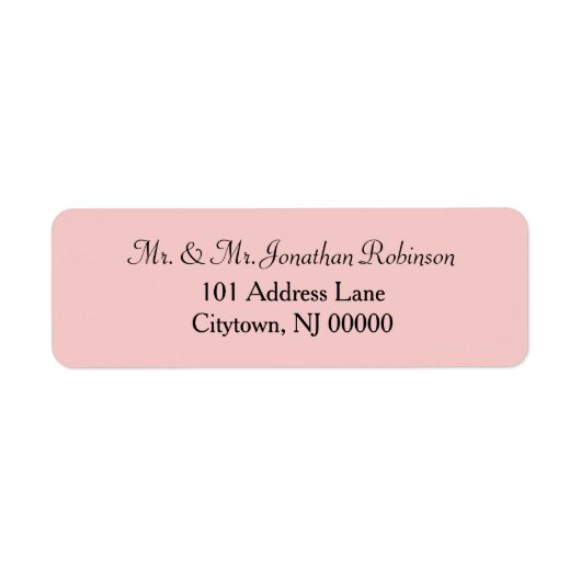 Rose Pastel Wedding ラベル (正面)