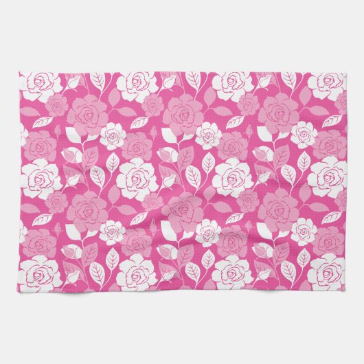 ROSE PATTERN (PINK) キッチンタオル (横)